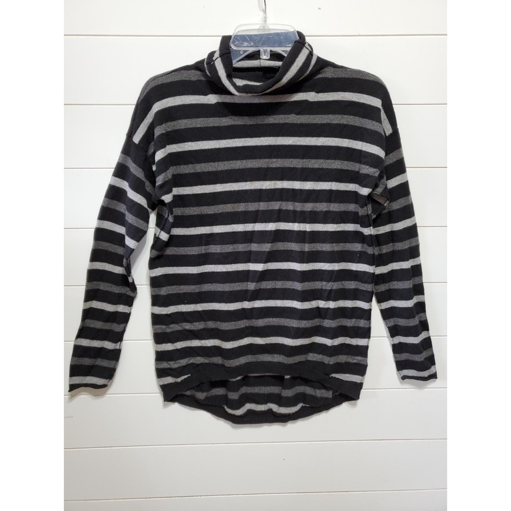 DKNY womens size S super soft viscose cashmere blend striped turtleneck sweater